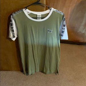 Green and white very blingy pink shirt